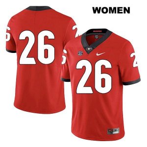 Women's Georgia Bulldogs NCAA #26 Tyrique McGhee Nike Stitched Red Legend Authentic No Name College Football Jersey UFP2054SW
